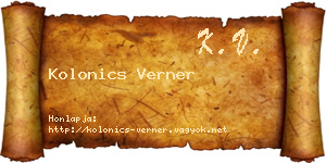 Kolonics Verner névjegykártya